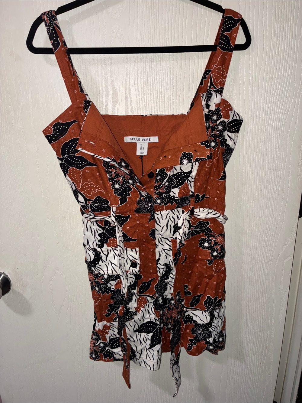 Belle Vere Rust Floral Print Romper
